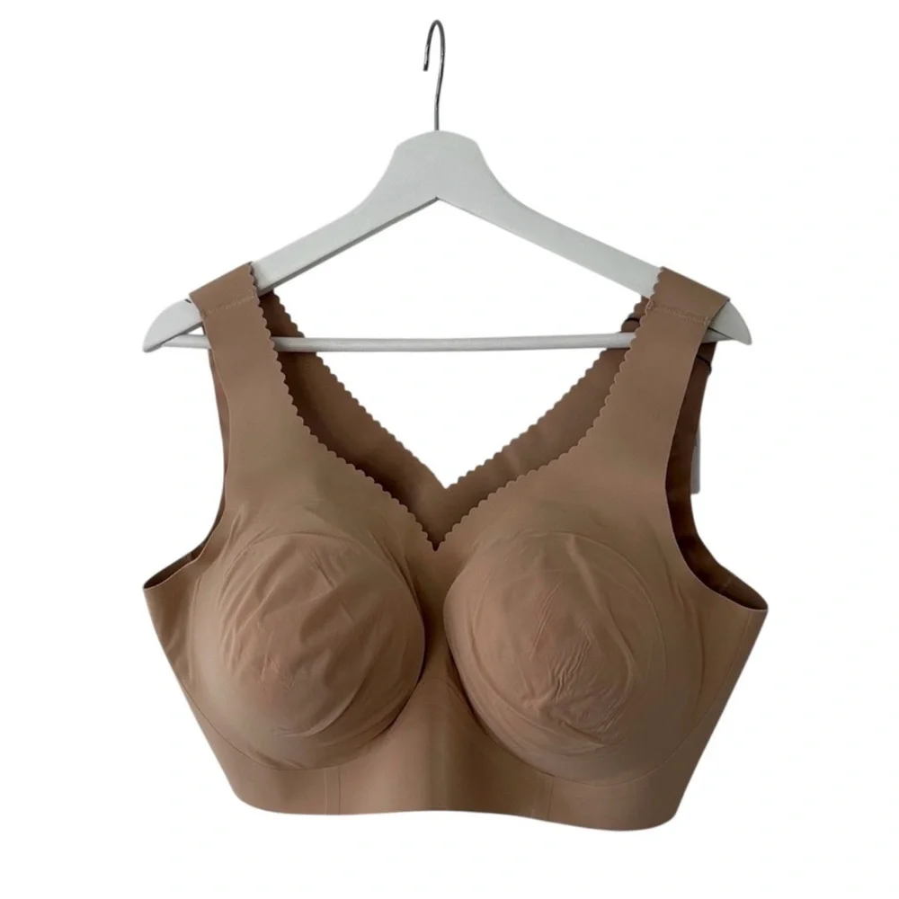 NWT Evelyn & Bobbie Evelyn Bra 3XL Beige Nude Seamless Wirefree Ultra Lift - Picture 2 of 5